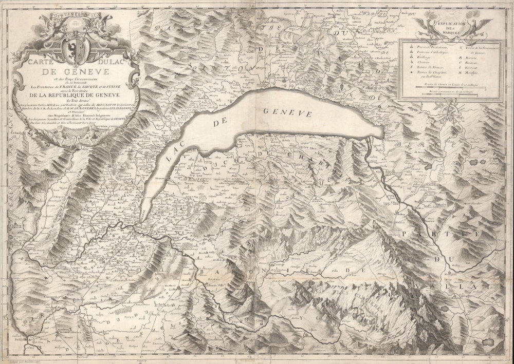 Carte du Lac de Genève et des pays circonvoisins... - Main View