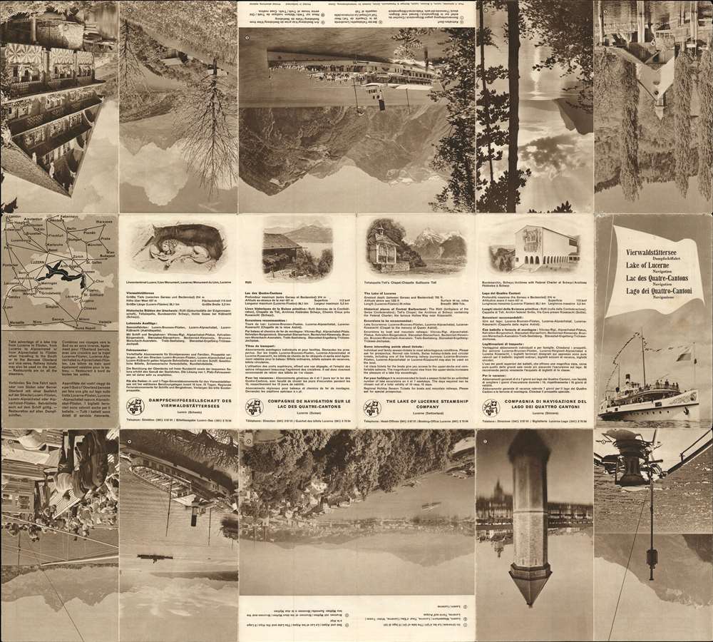 Tourist Map of the Lake of Lucerne. Touristenkarte vom Vierwaldstättersee. Carte Touristique du Lac des IV Cantons. - Alternate View 1
