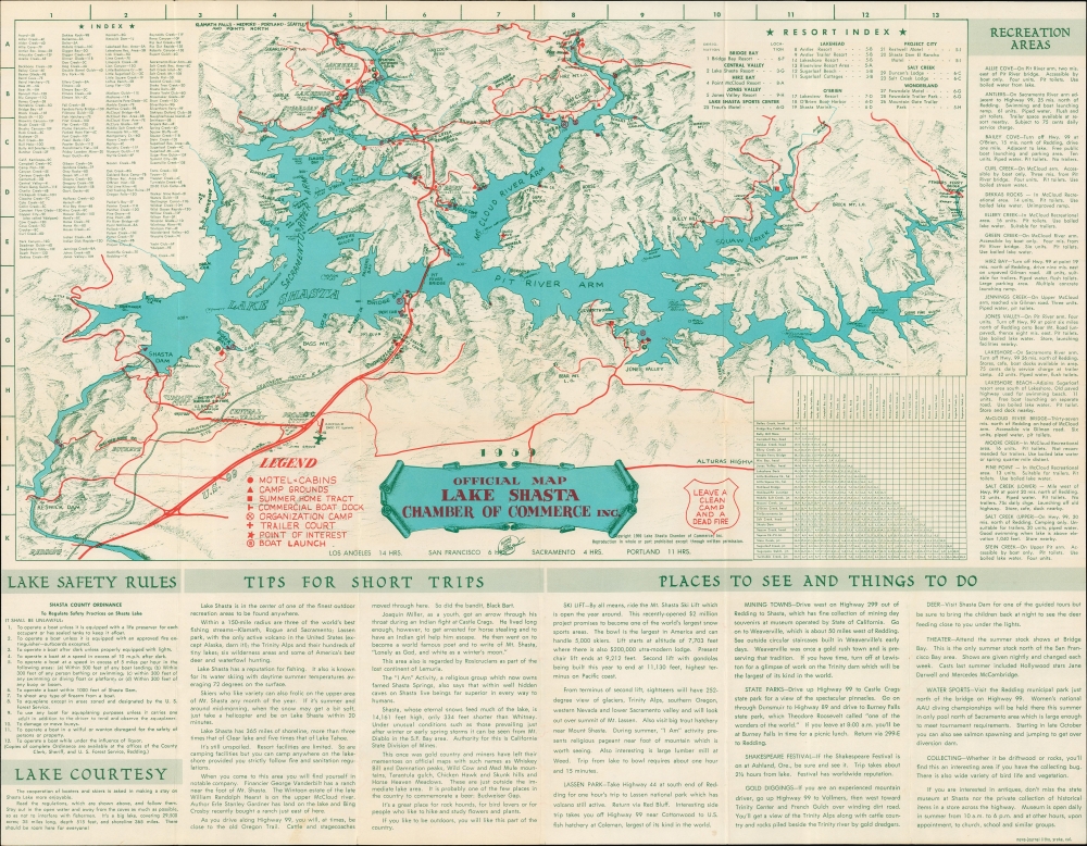 1959 News-Journal Map of Lake Shasta and Environs