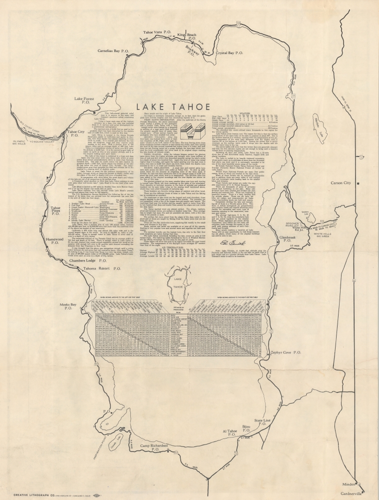 E. R. Smith Map of Lake Tahoe and Vicinity. - Alternate View 1
