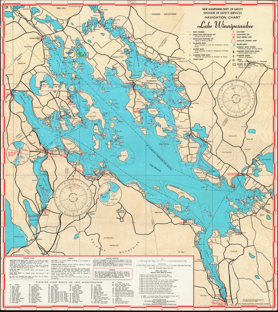 New Hampshire Dept. of Safety Division of Safety Services / Navigation Chart Lake Winnipesaukee. - Main View