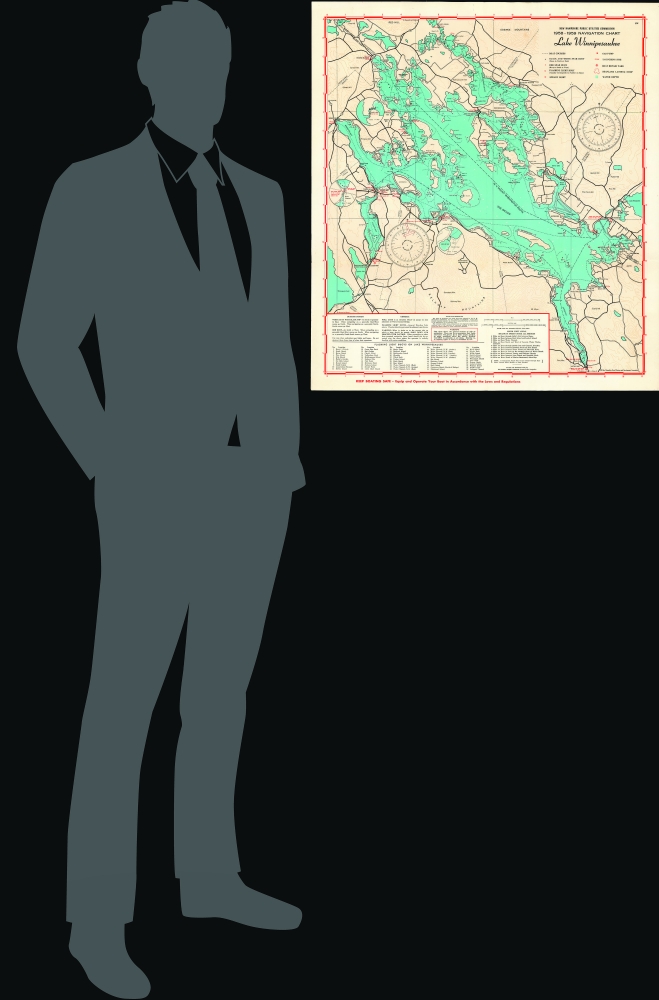 New Hampshire Public Utilities Commission 1958-1959 Navigation Chart Lake Winnipesaukee. - Alternate View 1