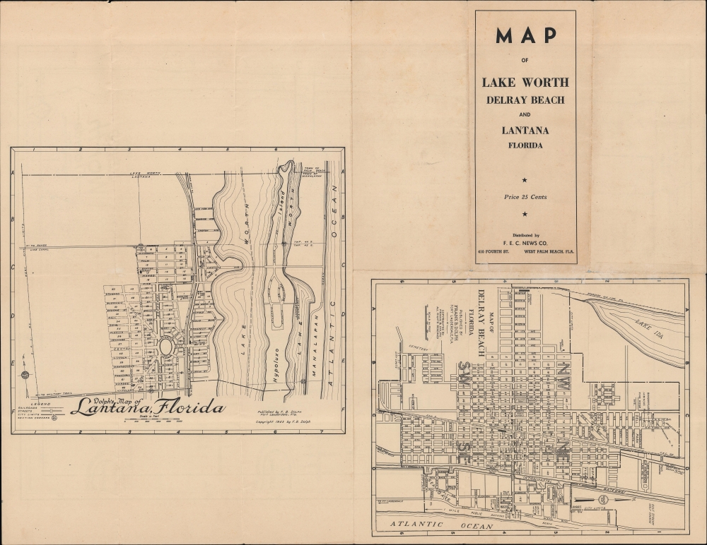 Dolph's Map of Lake Worth Florida / Map of Lake Worth Delray Beach and Lantana Florida. - Alternate View 1