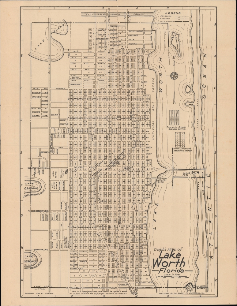 Dolph's Map of Lake Worth Florida / Map of Lake Worth Delray Beach and Lantana Florida. - Main View