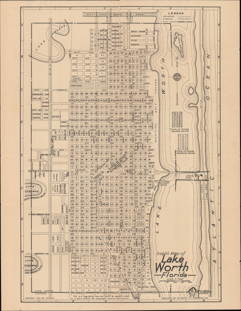 Dolph's Map of Lake Worth Florida / Map of Lake Worth Delray Beach and Lantana Florida. - Main View