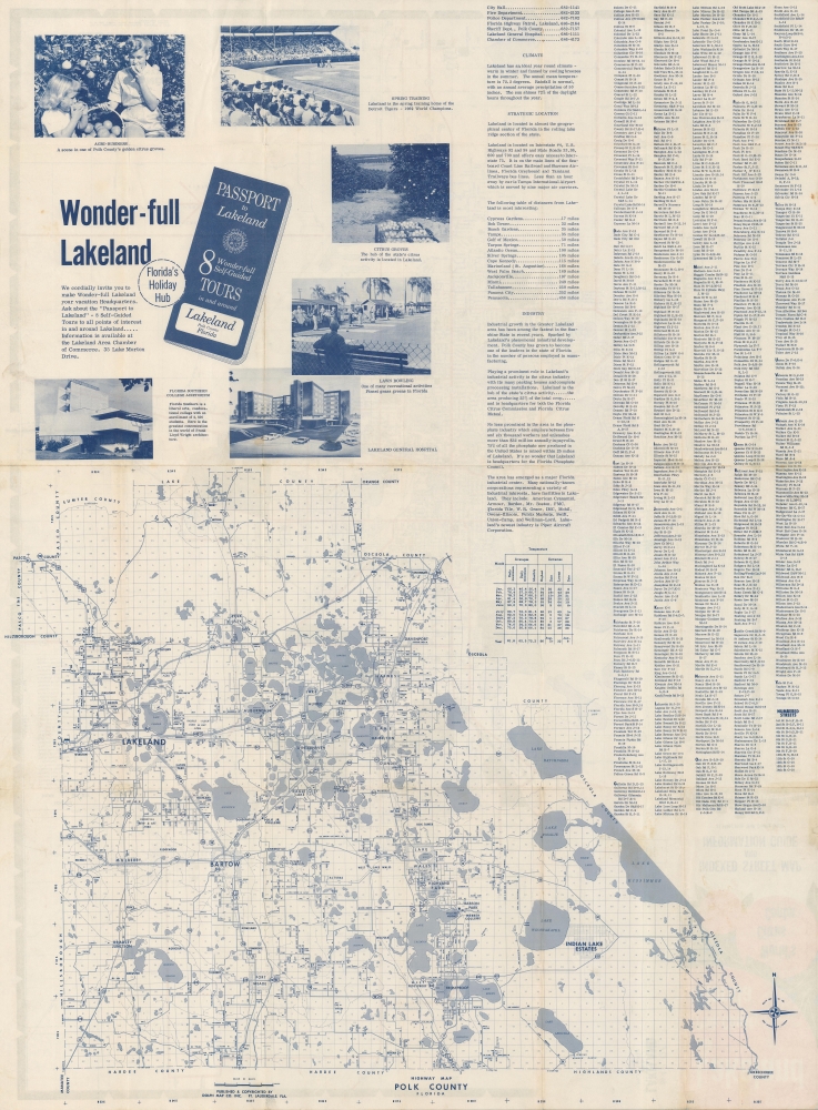 Lakeland and Polk County Florida Indexed Street Map and Information Guide. - Alternate View 2