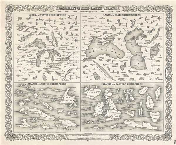 Comparative Size of Lakes and Islands. - Main View