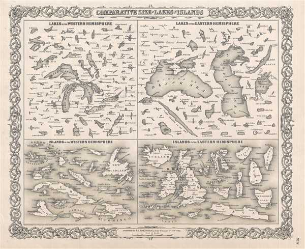 Comparative Size of Lakes and Islands. - Main View