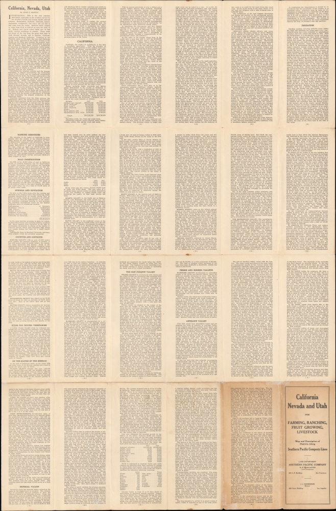Map showing Location of Land Grants C.P.R'Y.CO. S.P.Land CO. / California, Nevada and Utah for farming, ranching, fruit growing, livestock... - Alternate View 2
