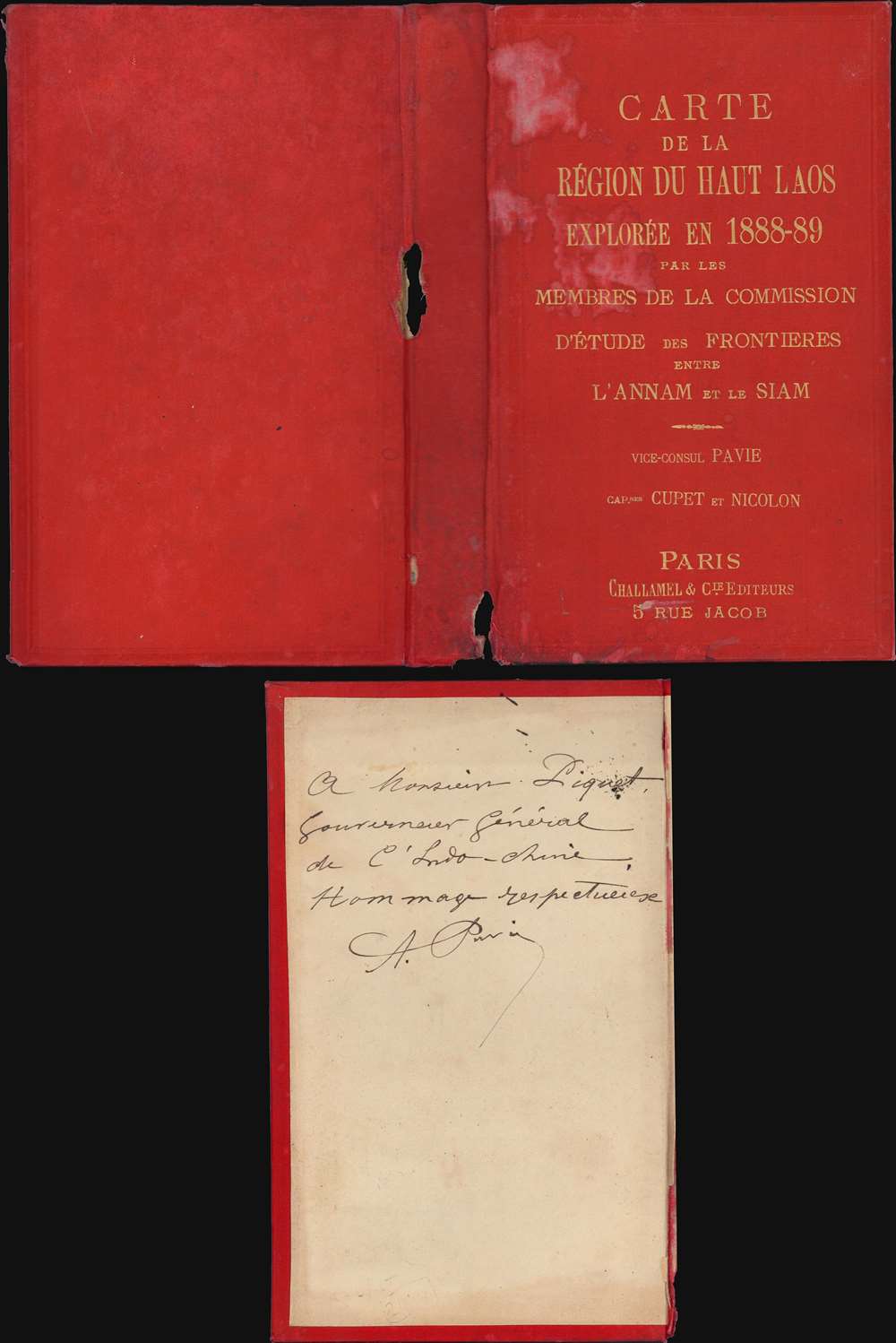 Carte de al Région du Haut Laos Explorée en 1888-1889 par les Membres e a Comission d'Etude des Frontieres entre L'Annam et le Siam. - Alternate View 4