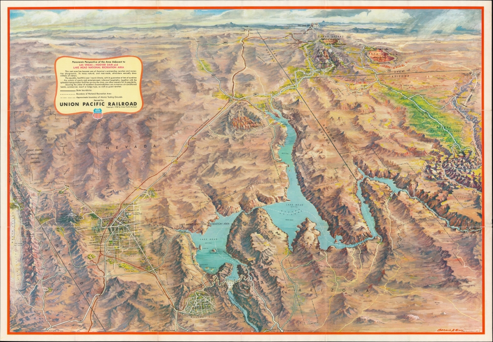 Panoramic Perspective of the Area Adjacent to Las Vegas - Hoover Dam and Lake Mead National Recreation Area. - Main View