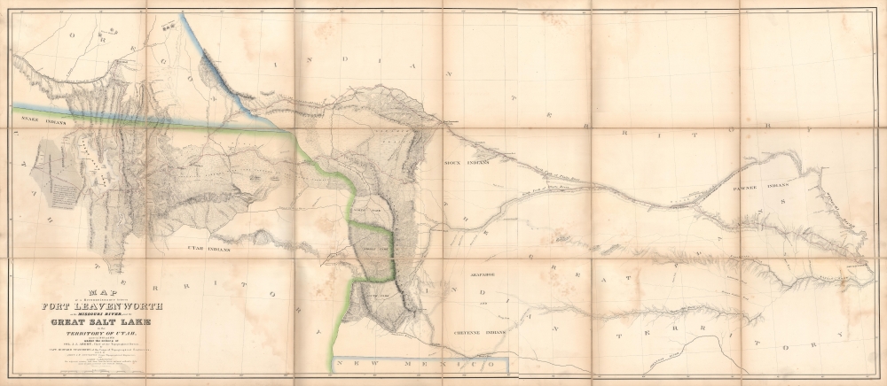 Map of a Reconnaissance between Fort Leavenworth and the Missouri River, and the Great Salt Lake in the Territory of Utah, made in 1849 and 1850… - Main View