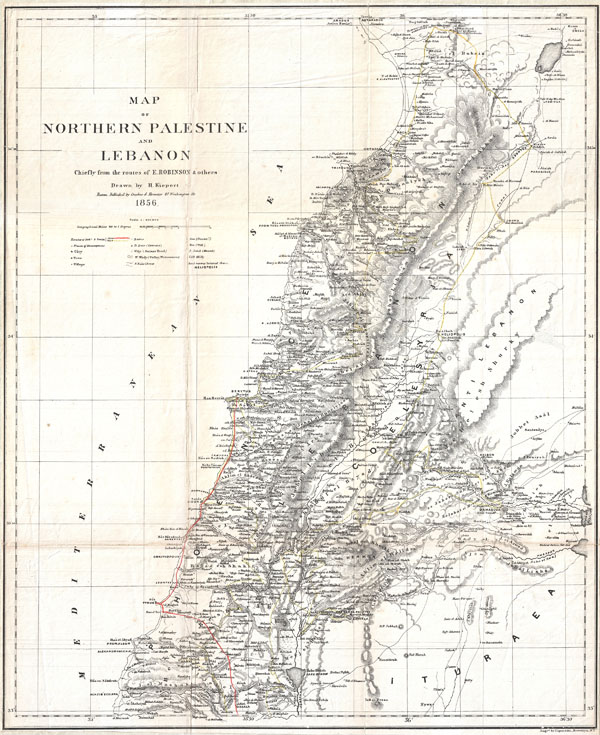 Map of Northern Palestine and Lebanon Chiefly from the Routes of E. Robinson & others. - Main View