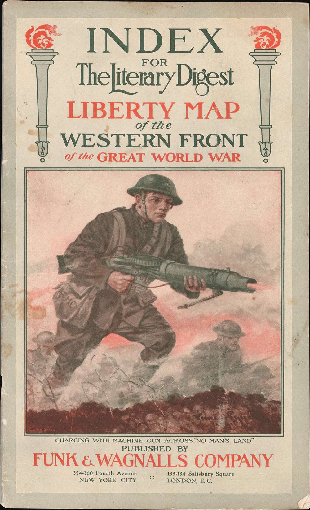 The Literary Digest Liberty Map of the Western Front of the Great World War Showing the Battle Line of Liberty as it Stood June 5, 1918. - Alternate View 2