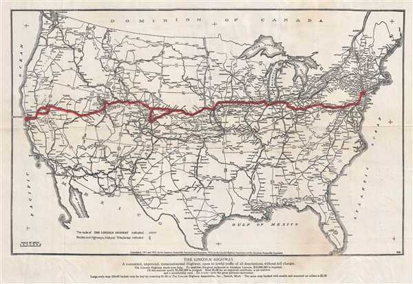 The Lincoln Highway Geographicus Rare Antique Maps