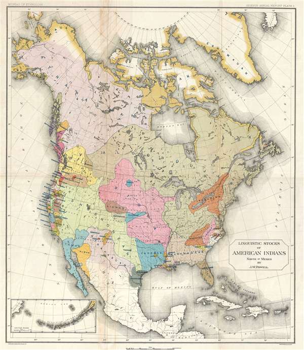 Linguistic Stocks of American Indians North of Mexico by J. W. Powell. - Main View