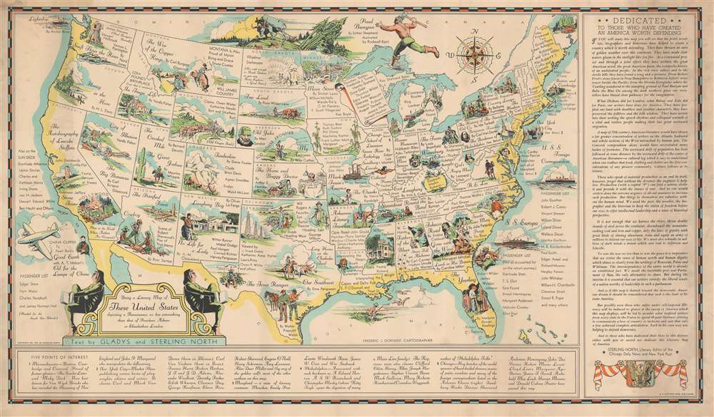Being a Literary Map of These United States depicting a Renaissance no less astonishing than that of Periclean Athens or Elizabethan London. - Main View