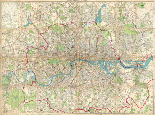 London Fire Brigade Instructional Map. / Bartholomew's Plan of London. - Main View