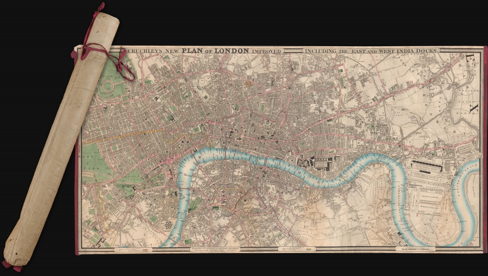 Cruchley's New Plan of London Improved including the East and West India Docks. - Main View