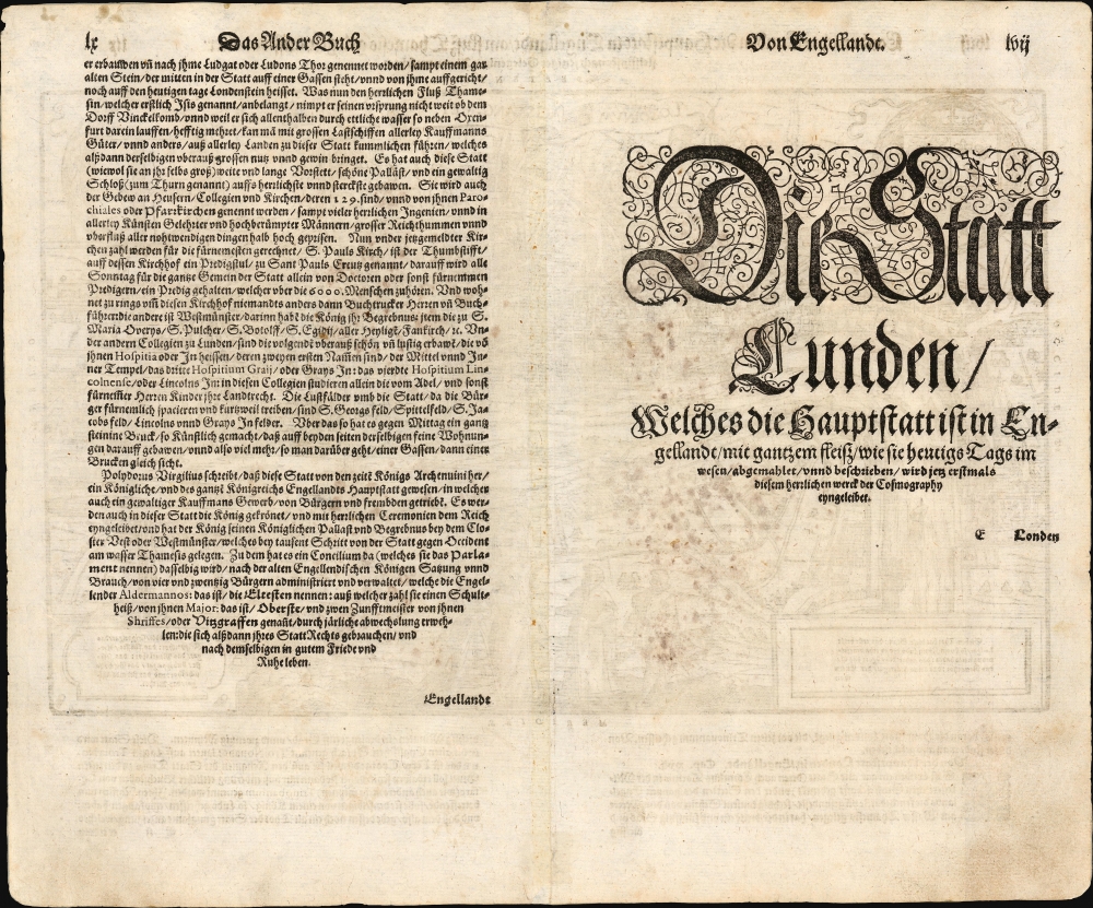 Londen oder Lunden die Hauptstatt in Engellandt / am fluß Thamesis gelegen/ auff das aller fleißsigste nach jetziger gelegenheit abcontrafehtet. - Alternate View 1
