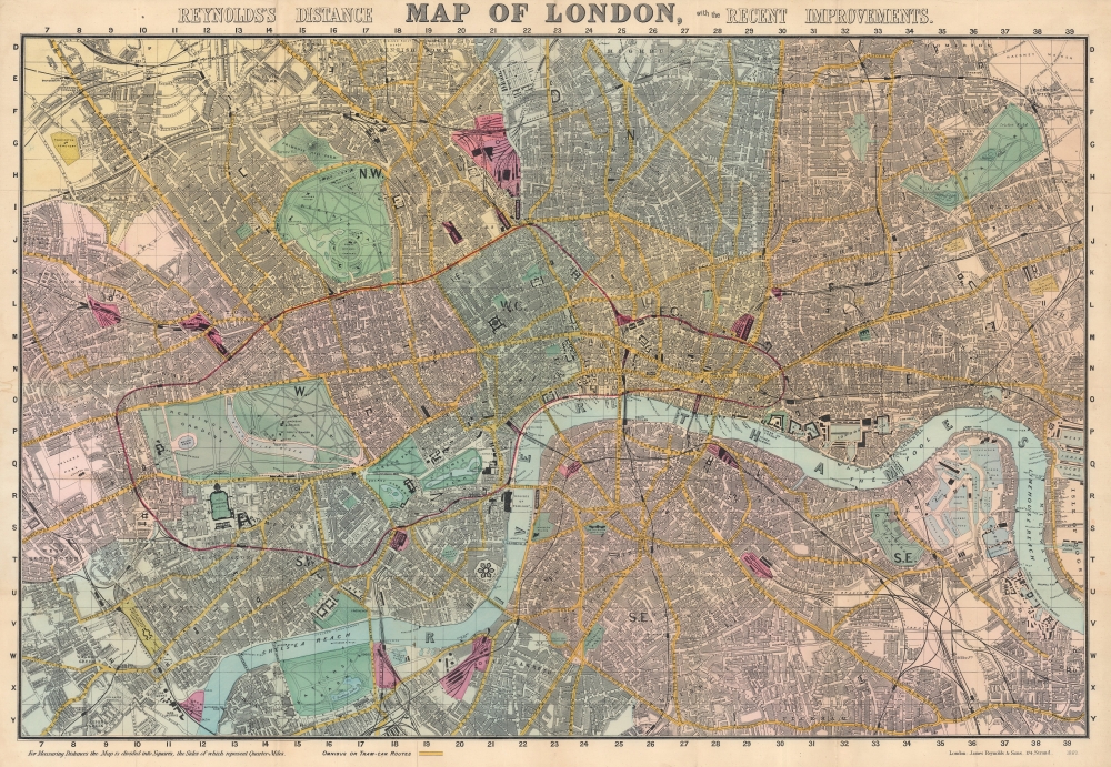 Reynolds's Distance Map of London, with the Recent Improvements. - Main View