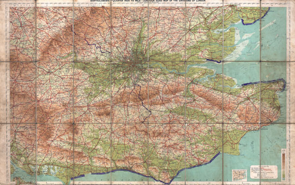 1928 Map of the Environs of London, England