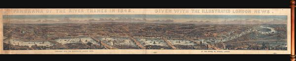 Panorama of the River Thames in 1845.  Given with the London Illustrated News. - Main View