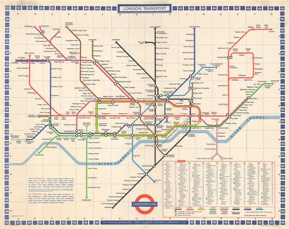 London Underground Original Tube Map Northern Line Diagram Art 