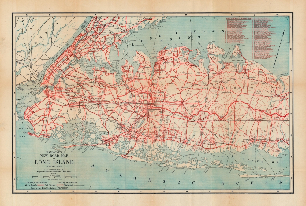 Hammond's New Road Map Long Island. - Main View