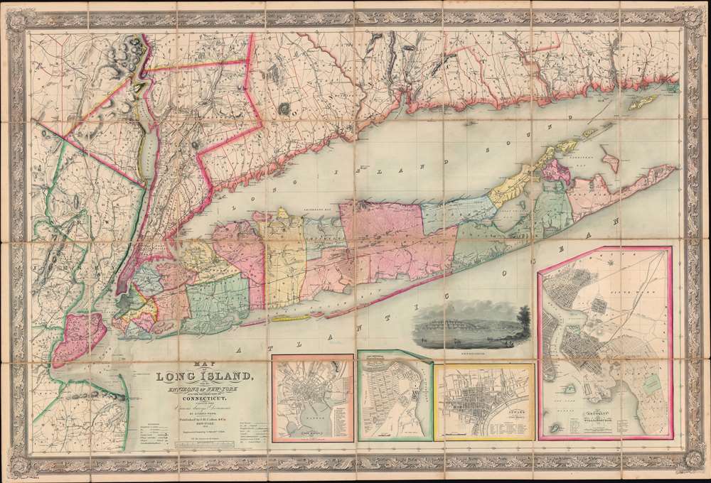 Map of Long Island, with the Environs of New-York and the Southern Part of Connecticut, compiled from Various Surveys and Documents. - Main View