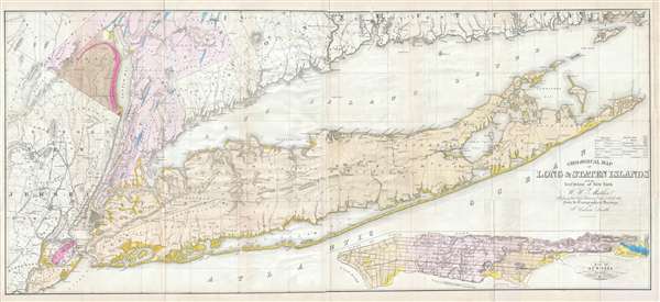 Geological Map of Long & Staten Islands with the Environs of New York. - Main View