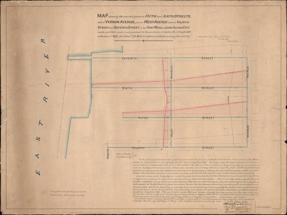 1877 Van Alst Plat Map of Long Island City, Queens