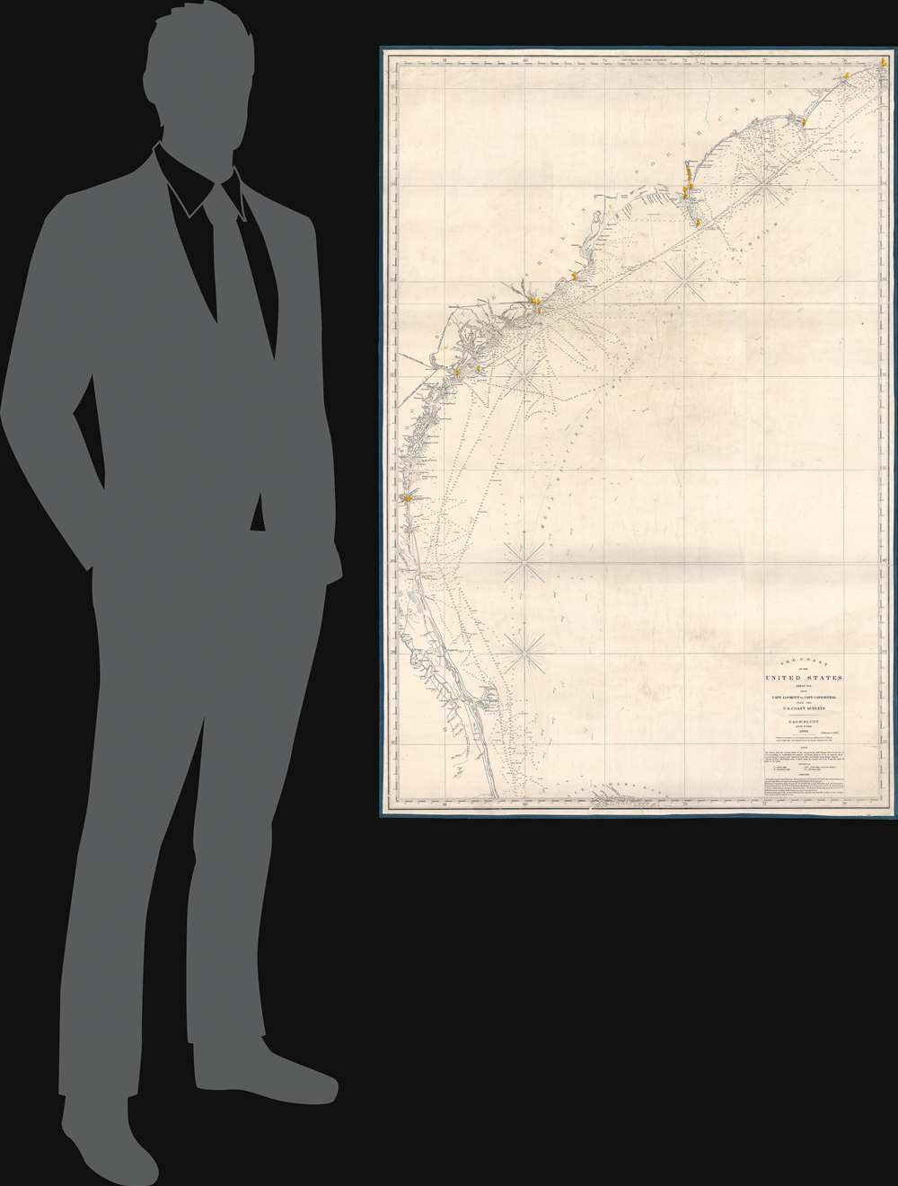 The Coast of the United States Sheet No. 2 from Cape Lookout to Cape Carnaveral from the U.S. Coast Survey. - Alternate View 1