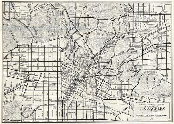 Principal Automobile Routes In and Out of Los Angeles. - Main View