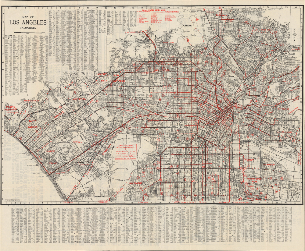 1946 Hill City Plan of Los Angeles, California
