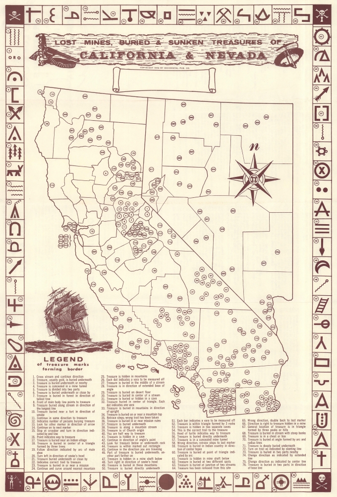 Lost Mines, Buried and Sunken Treasures of California and Nevada. / Lost Treasures and Mines of Nevada and California. - Main View