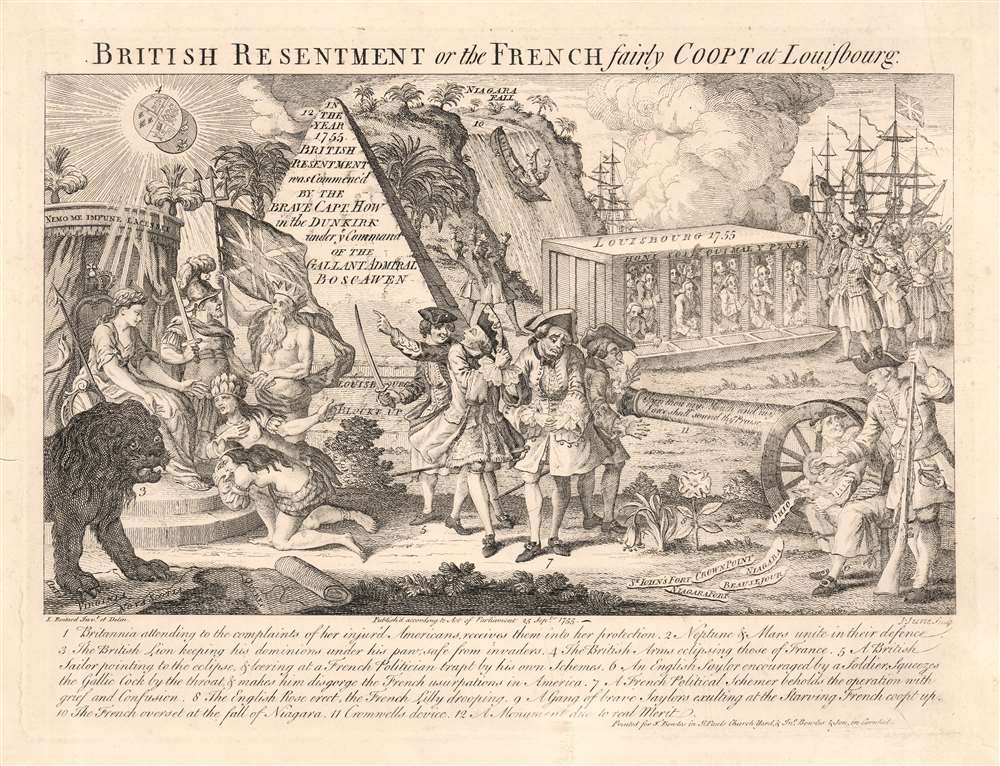 British Resentment, or, the French fairly Coopt at Louisbourg. - Main View
