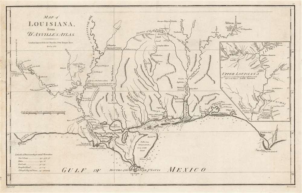 Map of Louisiana, From D'Anville's Atlas. - Main View