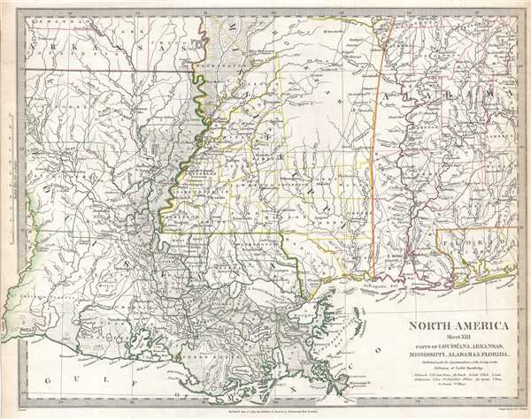 North America Sheet XIII Parts of Louisiana, Arkansas, Mississippi, Alabama and Florida. - Main View