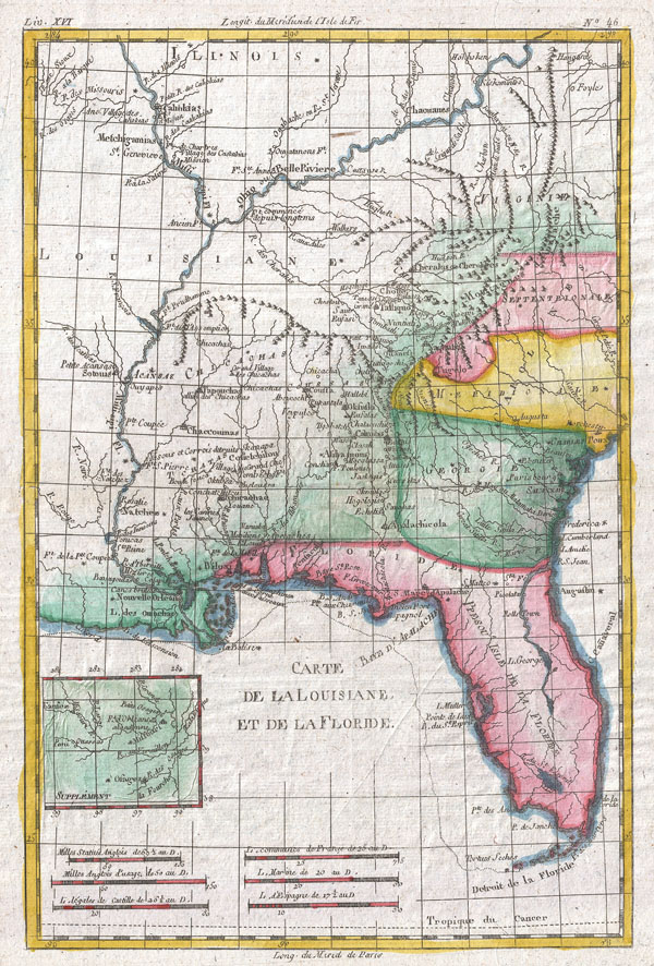 Carte De Louisiane Et De La Floride - Main View