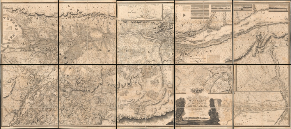 To His Royal Highness George Augustus Frederick, Prince of Wales, Duke of Cornwall ... and Prince Regent of the United Kingdom of Great Britain and Ireland; this Topographical map of the Province of Lower Canada, shewing its division into Districts, Counties, Seigniories, and Townships with all the Lands reserved both for the Crown and the Clergy ... Is with his Royal Hyghnes's Special Permission, Most gratefully dedicated by a Faithful and Zealous Canadian Subject, and His Royal Highnes's Most Obedient and Devoted Servant, Joseph Bouchette, His Majesty's Surveyor General of the Province and Lieutt. Colonel C.M. - Main View