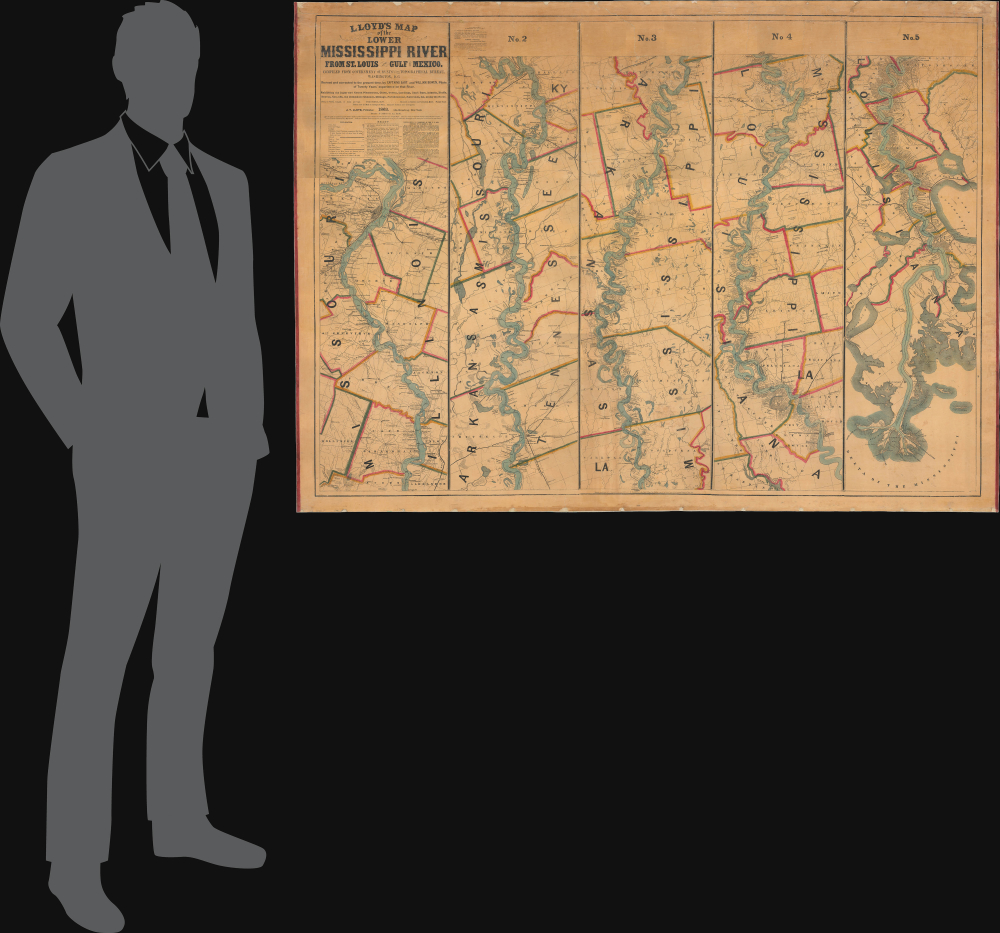 Lloyd’s Map of the Lower Mississippi River From St. Louis to the Gulf of Mexico. Compiled from Government Surveys in the Topographical Bureau... - Alternate View 1