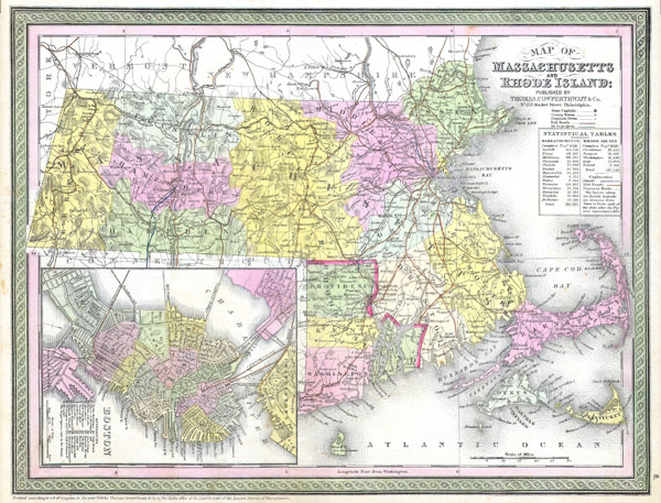 Map of Massachusetts and Rhode Island - Main View