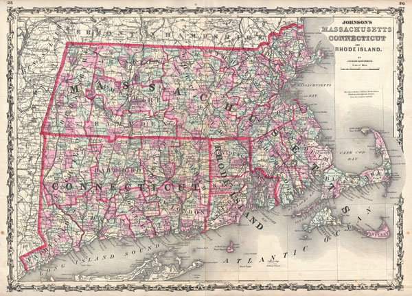 Johnson's Massachusetts, Connecticut, and Rhode Island. - Main View