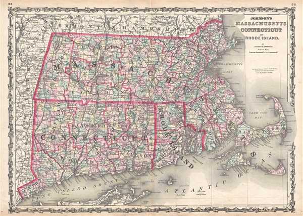 Johnson's Massachusetts, Connecticut, and Rhode Island. - Main View