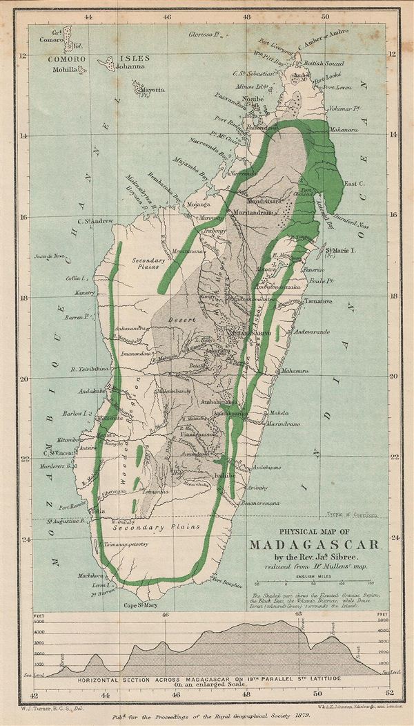 Physical Map of Madagascar. - Main View