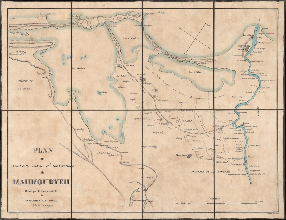Plan du Nouveau Canal d'Alexandrie dit Mahmoudyeh. - Main View