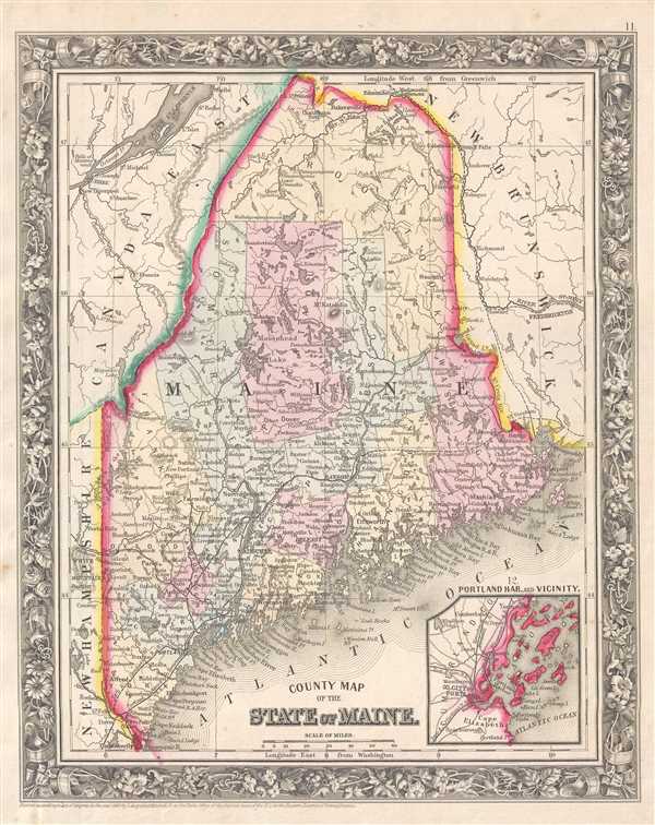 County Map of the State of Maine. - Main View