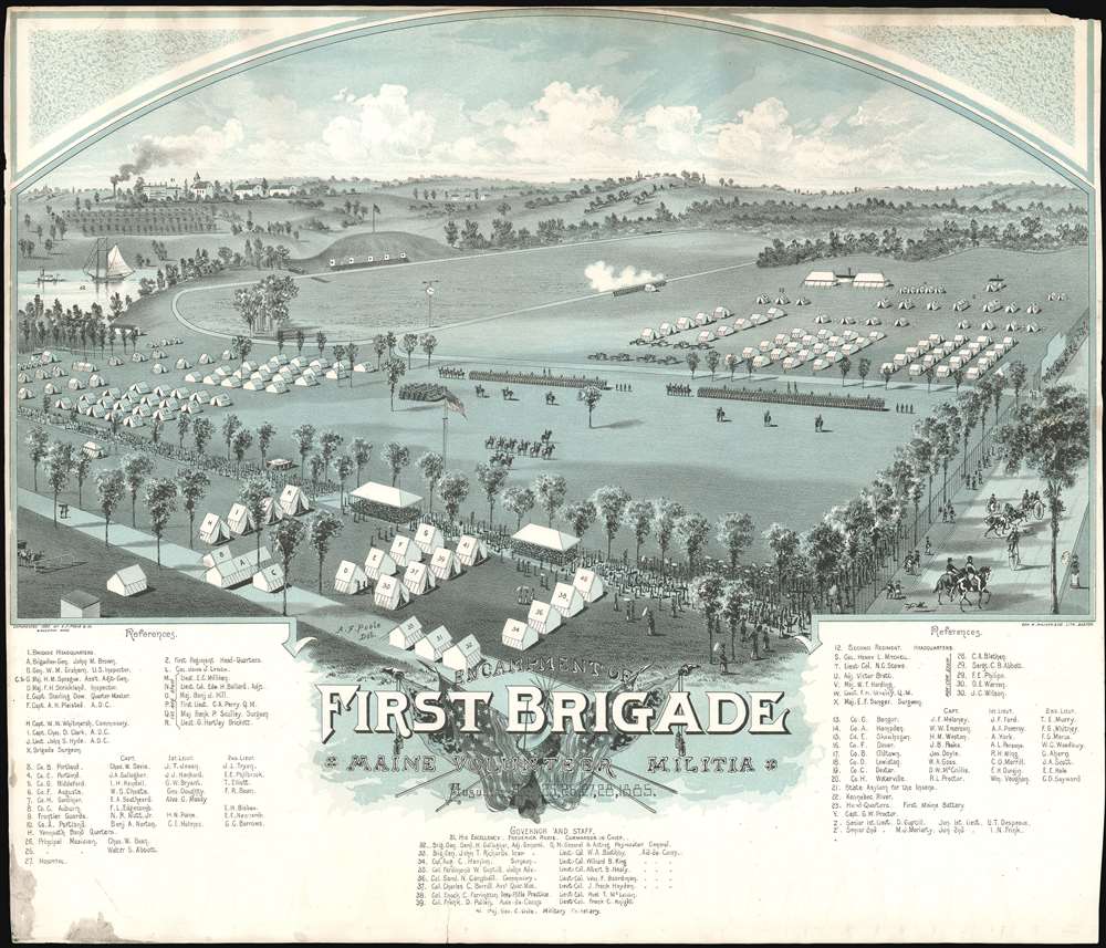 Encampment of First Brigade Maine Volunteer Militia Augusta, Aug. 25, 26, 27, 28, 1885. - Main View