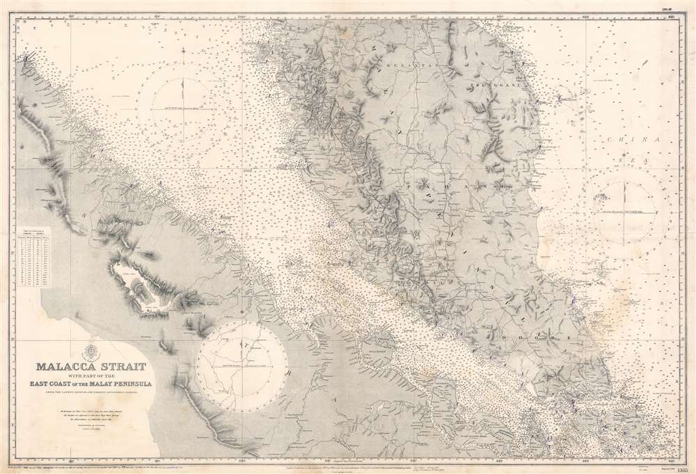 Malacca Strait with part of the East Coast of the Malay Peninsula from the latest British and Foreign Government Surveys. - Main View